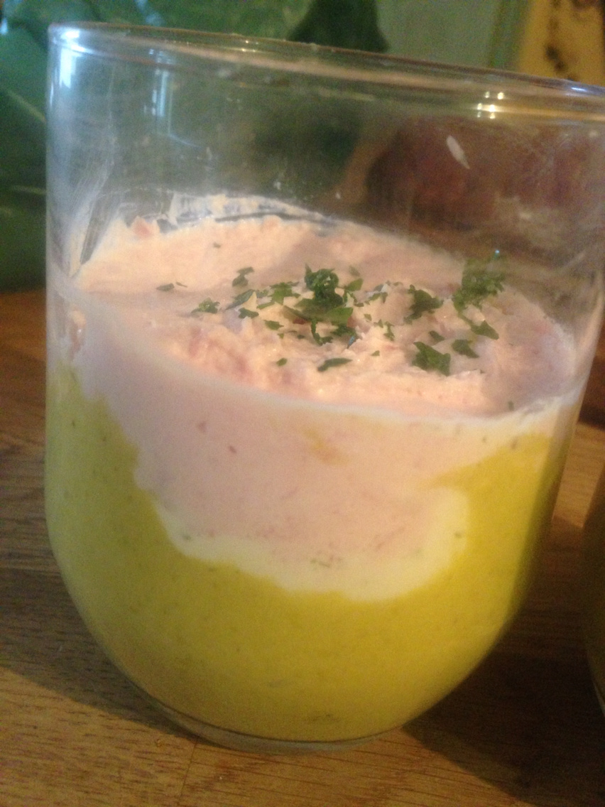 Pea/ham verrine